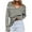 Gray, variant on TKLPEHG Womens Cotton Long Sleeve Shirts Fall Fashion Striped Top V Neck Casual Loose Lightweight Spring Tops Tunics (White,M)