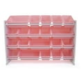 thumbnail image 1 of Humble Crew Carly Extra Large Toy Storage Organizer with 20 Plastic Storage Bins, White/Pink, 1 of 4