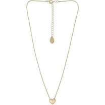 Time and Tru Women's Gold Tone Heart Pendant Necklace 18" with Extender