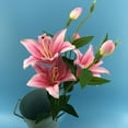 thumbnail image 3 of 6 Heads/Branch Easter Vivid Artificial Lily Flower Branch Home Wedding Party Decor, 3 of 8