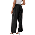 thumbnail image 6 of Gleelaud Women's Wide Leg Lounge Pants with Pockets Lightweight High Waisted Drawstring Adjustable Loose Trousers Black, 6 of 8