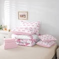 thumbnail image 6 of Feelyou Cartoon Pink Bowknot Bedding Comforter Set 7 Pieces, Boys Girls Full Bedding Set, 6 of 8