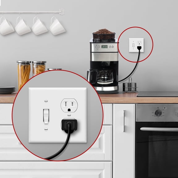 GJX Combination Toggle Light Switch and Duplex Outlet Wall Plate Cover,Light Switch Cover Guard,Standard Size 2-Gang 4.50" X 4.57",Ul Listed,White