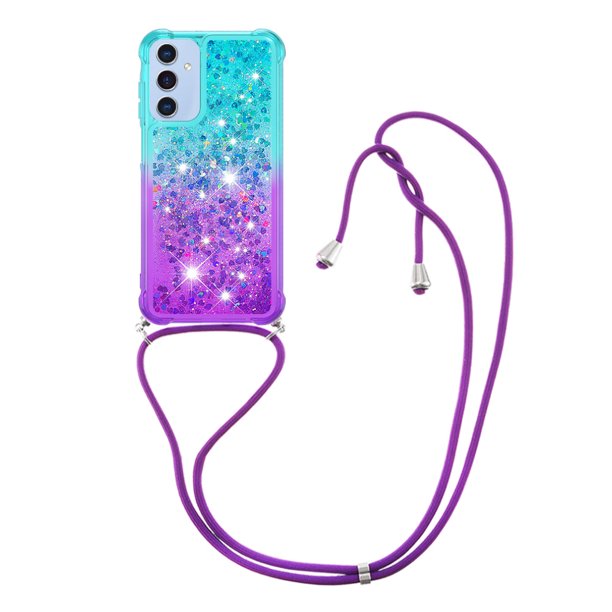 Funda para Samsung Galaxy A25 5G Brillantina Líquida Divertida Reluciente y con Cristales en Movimiento Cuerpo Cruzado con Cordón Ajustable