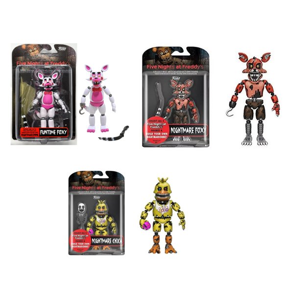 Foxy the Pirate Toys,3PC/Set FNAF Action Figure Plush Dolls,FNAF Game Plush,FNAF Collectible FNAF Action Figure Stuffed Animals Toys,Birthday Halloween Gift for Kids and Show Fans, Age 3+