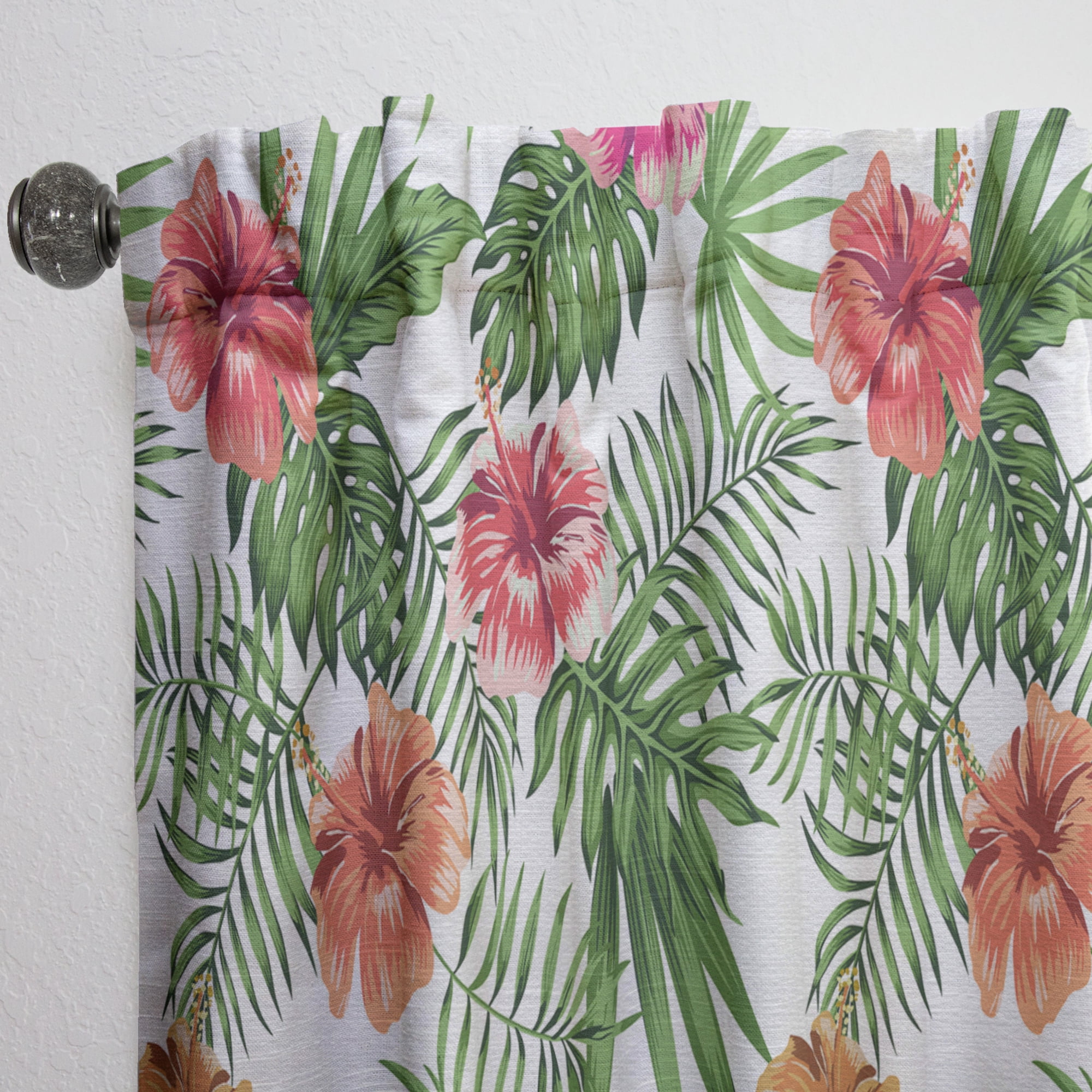 Designart 'Flowers and Tropical Botanicals II' Mid-Century Modern Curtain Panel