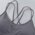 thumbnail image 4 of Women's Cross Back Sports Bra Padded Strappy Medium Support Yoga Bra for Workout Fitness Dark Gray 38, 4 of 4