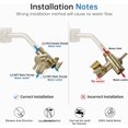 thumbnail image 4 of Solid Metal Shower Arm Diverter with Holder for Hand Held Showerhead and Fixed Spray Head, G 1/2 3-Way Bathroom Universal Diverter System Replacement Part (Brushed Gold), 4 of 14
