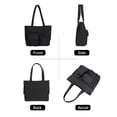 thumbnail image 3 of Gustave Large Tote Bag for Women Waterproof Oxford Multi Pocket Shoulder Handbag Travel Work Bags Casual Lightweight Top Handle Hobo Weekender Purse, Black, 3 of 8