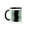 Black/White, variant on 3drose, Green Accent Black and White Square Tiled Ceramic, 11oz Two-tone Green Mug