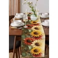 thumbnail image 4 of Summer Sunflowers Table Runner 120 Inches, Vintage Oil Painting Red Yellow Floral Bed Runner Dresser Scarves Tabletop for Indoor Outdoor Parties/Ceremony/Banquet, 13"x 120", 4 of 8