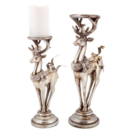 UPC 746427605915 product image for Melrose Silver Deer Candle Holder Set | upcitemdb.com