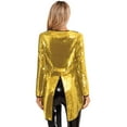 thumbnail image 2 of Haitryli Women's Magician Tailcoat Jacket Fancy Dress Magic Show One-Button Sequin Tail Coat Gold XL, 2 of 7