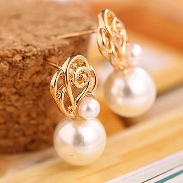Faux pearl deals earrings walmart