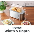 thumbnail image 2 of Elite Gourmet ECT4123 Long Slot 4 Slice Toaster, Extra Wide 1.5" and 5.1" Deep Slots, Bagel, Defrost & Cancel Functions, 6 Toast Shade Settings, Fits Bagels, Waffles, Artisan Breads, Stainless Steel, 2 of 8