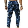 thumbnail image 4 of jsaierl Mens Camo Cargo Pants Drawstring Slim Fit Jogger Sweatpant Outdoor Elastic Waist Pant Workout Trouser with Multi, 4 of 5