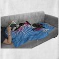thumbnail image 6 of Modern Soft Flannel Fleece Blanket, Music Elements with a Hand Holding Headphone Graffiti Style Illustration, Cozy Plush for Indoor and Outdoor Use, 70" x 90", Blue Fuchsia and Dust, by Ambesonne, 6 of 6