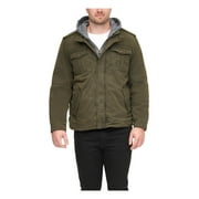 LEVI'S Mens Green Faux Sherpa Lining, Fleece Lined Hooded Jacket 2XL