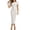 White, variant on Women's Elegant Puff Short Sleeve Bodycon Midi Dress Solid Round Neck Fitted Business Casual Sheath Dress Work Cocktail Party Gown Dress Army Green