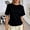 Black, variant on Graphic Tees for Women Versatile Daily Wear Slim Fit Round Neck Titted Tee for Women Everyday Casual in Solid Knit Blue XS