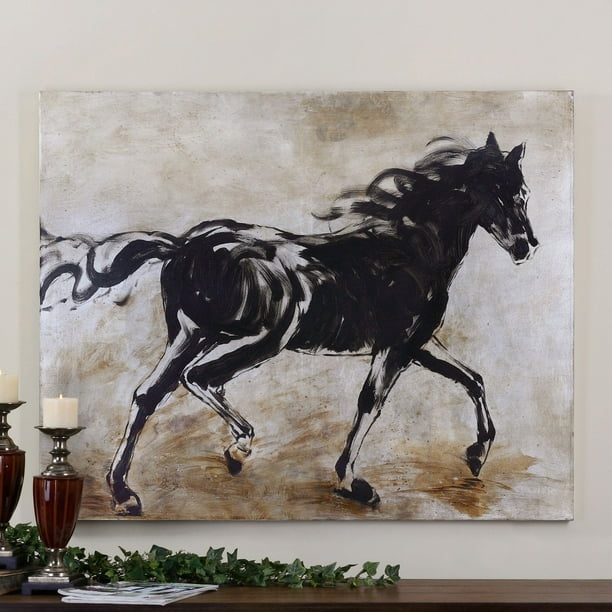 Uttermost Blacks Beauty Horse Art 50W x 40H in.