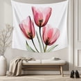 thumbnail image 5 of Pink Tulip Tapestry for Bedroom Wall Hanging Tapestry, Modern Blossom Pastel White Floral Petal Ceiling Backdrop Tapestries Poster Blanket Wall Decor for Teens Room Living Room Dorm 59" x 79", 5 of 8