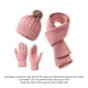 thumbnail image 3 of Solid Color Knitted Hat Three-piece Set For Winter Warm And Cold-proof Thick Outdoor Wool Hat Scarf Gloves Set, 3 of 6