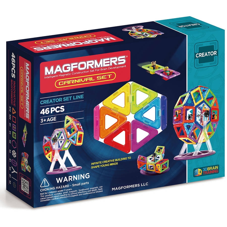 Magformers Creator Carnival Set Multicolor Magnetic Tiles 46 Pieces Walmartcom Walmartcom