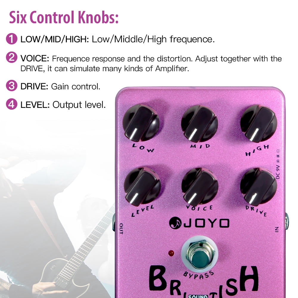 JOYO JF-16 British Sound Vintage Overdrive Guitar Effect Pedal Rock Amp True Bypass