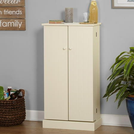 Utility Pantry Storage Cabinet White - Buylateral: Nautical Style, Laminated MDF, 3 Shelves