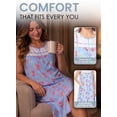 thumbnail image 4 of Casual Nights Women's Sleeveless Seersucker Zip Front Housecoat, Cotton & Polyester Blend Duster with 2 Pockets, 40 Inch Length, Blue Floral 4X, 4 of 6