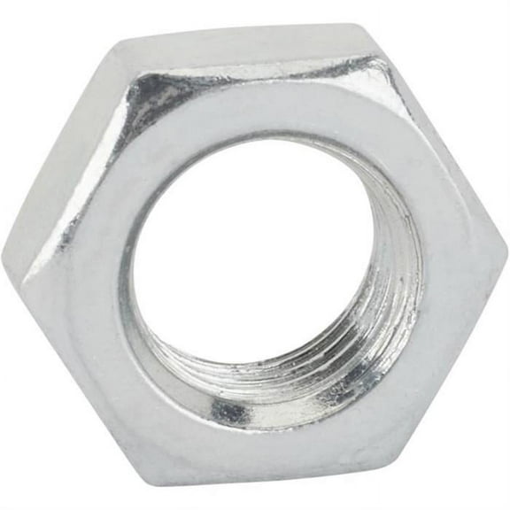 Steel Jam Nut, 3/8 Inch-24 Fine Thread, Zinc Coated, LH