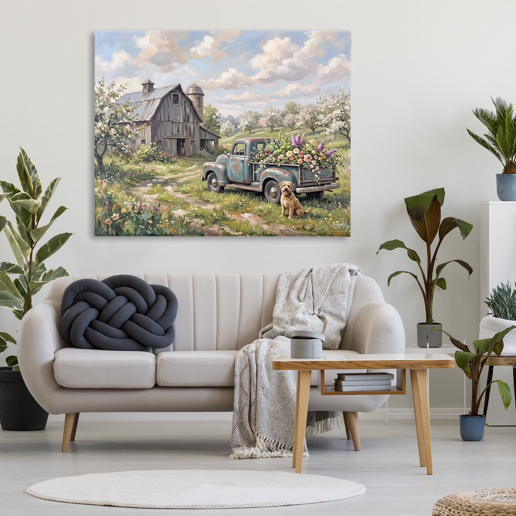 Stupell Industries Proud Dog by Truckload of Flowers Canvas Wall Art, design by Tabz Jones