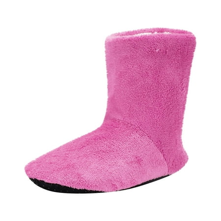 

ZXHACSJ Men s And Womens Thickened Warm Floor Boots Anti-skid Indoor Cotton Shoes Hot Pink 42