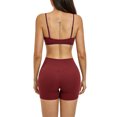 thumbnail image 6 of Two Piece Casual Workout Sets for Women Athletic 2 Piece Summer Outfits Lounge Matching Sets Clothing,Fitness(Wine,XL), 6 of 8