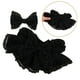 thumbnail image 4 of Vestido de peluche para muñecas, falda de peluche con ribete dorado y lazo para fiestas de cumpleaños, día del niño y reuniones familiares, 4 of 7