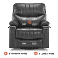 thumbnail image 4 of MCombo Power Recliner, Electric Swivel Glider Rocker Recliner Chair for Nursery with Vibration and Heat, USB Ports, Cup Holders and Pockets, Faux Leather 7785, 4 of 6
