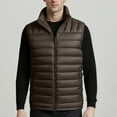 thumbnail image 6 of UVEASISHA Lightweight Packable Puffer Vest Men Full Zip Sleeveless Stand Collar Winter Coats Outdoor Windproof Insulated Quilted Vest for Hiking Travel Brown XL, 6 of 9