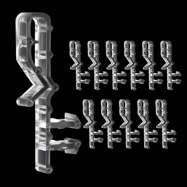 HUGFEGWE Hidden Valance Clips 12 Pcs 2.1” Clear Plastic Window Blind Clips Holder Hidden Valance Retainer Valance Clips for Horizontal Blind Valance CA919-80721