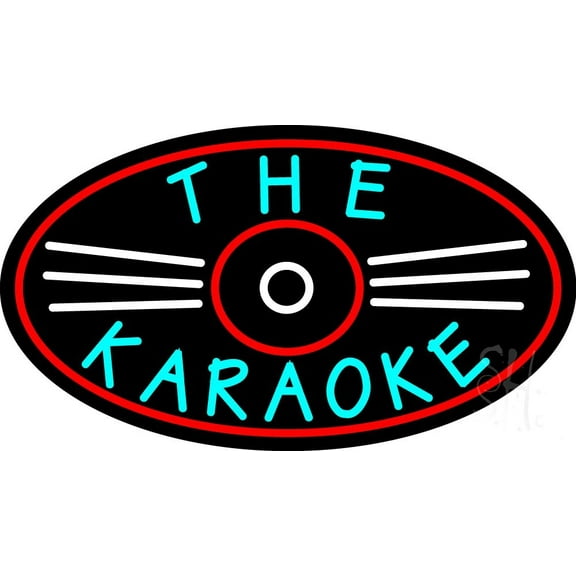 The Karaoke LED Neon Sign 13 x 24 - inches Black Square Cut Acrylic Backing, with Dimmer - Premium built indoor Sign for Studio, Club, Home décor, Event, Workshop, Storefront.
