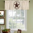 thumbnail image 3 of Texas Star Farmhouse Curtain Valances for Windows, Kitchen Valance Window Treatments Panel 2 Pack, Western Country Stars Retro Rod Pocket Short Curtains for Bathroom Bedroom 42 x 12 Inch, 3 of 8