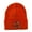 Orange, variant on Halloween Jack o Lantern with a Square Box Embroidered Long Beanie - Red OSFM
