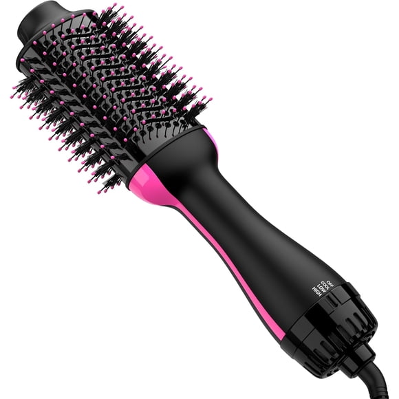 Brosse Sèche-Cheveux Sèche-Cheveux Améliorée 4 en 1 Sèche-Cheveux et Styler Volumisateur avec Ions Négatifs Anti-Frisottis dans un Baril en Céramique Titane Brosse Lissante à Air Chaud