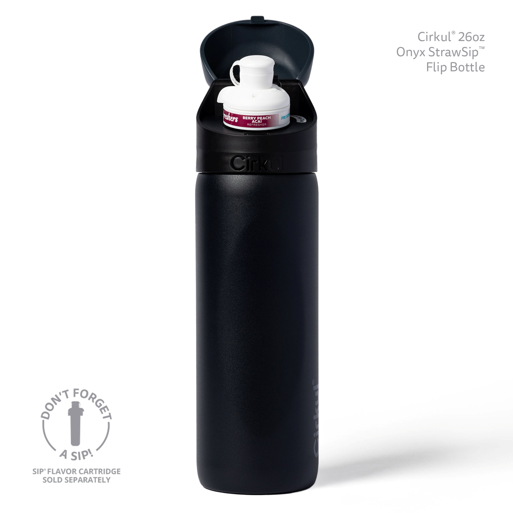 Cirkul 26oz StrawSip Flip Water Bottle, Stainless Steel photo 2