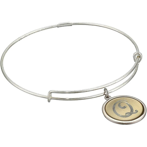 Alex and Ani Argentium Silver with Initial Q Charm Bracelet Sterling Silver One Size