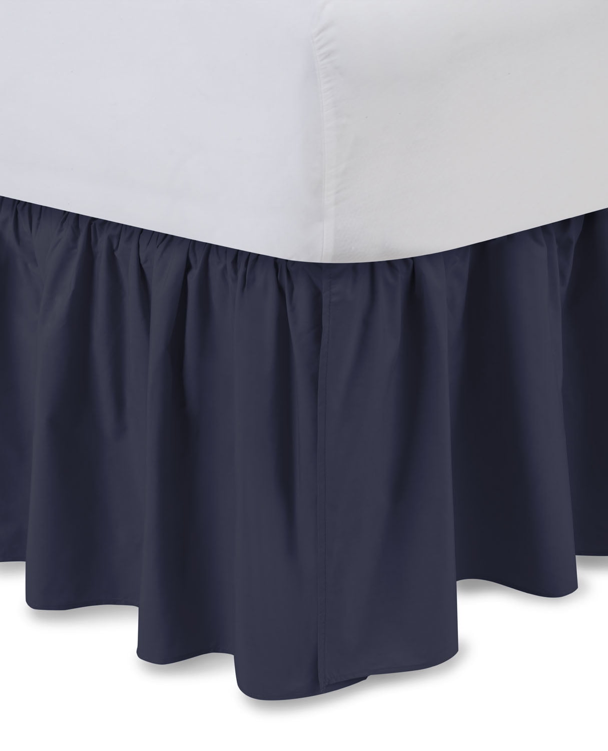 Harmony Lane Ruffled Bedskirt Full XL, Navy, 18" Drop Dust Ruffle
