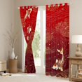thumbnail image 3 of Manfei Traditional Koi Black Out Curtains for Girls, Gold Wave Curtains Pack of 2 (42x63 Each), Red Gold Orange, 3 of 6