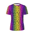 thumbnail image 5 of Wukai Animal Paw Rainbow Print Men's Short-Sleeved Mesh T-Shirt,Quick-Dry Short Sleeve Workout T-Shirt-6X-Large, 5 of 8