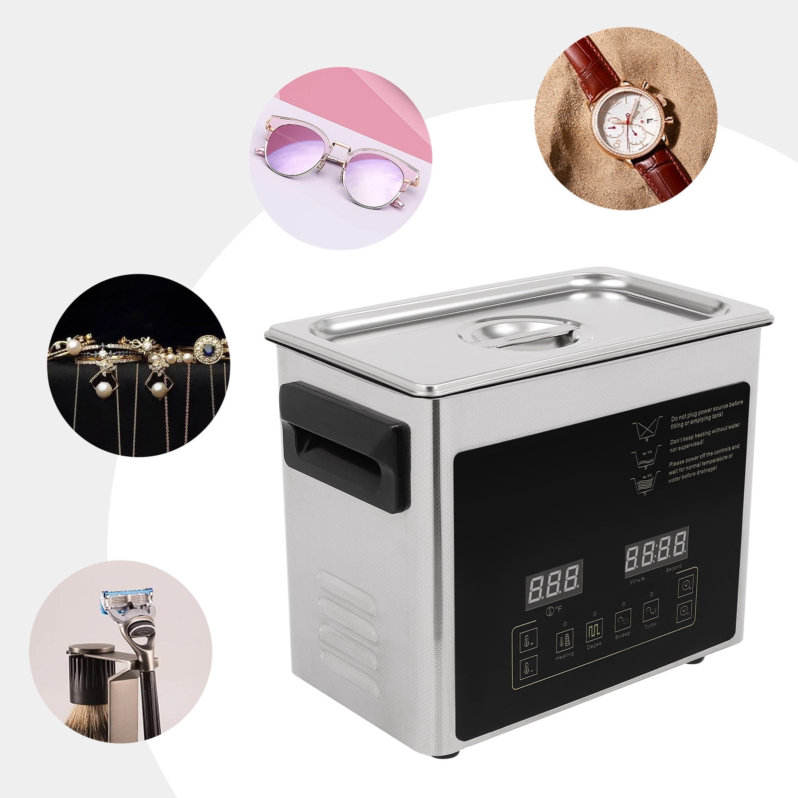Wildnix Dual Frequency Ultrasonic Cleaner with Timer, Heating Function, 3 Cleaning Modes, 120W Ultrasonic Power, 3.2L Capacity for Laboratory Use