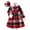 Red, variant on Likimi Toddler Kids Girls Dress Plaid Print Long Sleeve Collar Dress & Hat 2 Pcs Casual Comfortable Soft Spring Fall Clothes Size 9-10 Years Red
